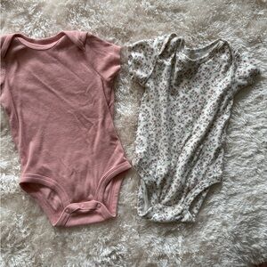 Charming Pink and Floral Kids Bodysuit Set